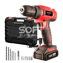 PARAFUSADEIRA E FURADEIRA MONDIAL FPF-06M COM MALETA BAT 12V CARREGADO