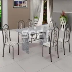 CJ MESA 6C SOMA BIANCA 140X75 RETANGULAR ARABESCO PRATA GRANITO OCRE