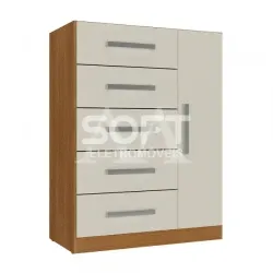 COMODA 5G 1P. ABRIR RODIAL CORAIS CINAMOMO/OFF WHITE 51CO1523