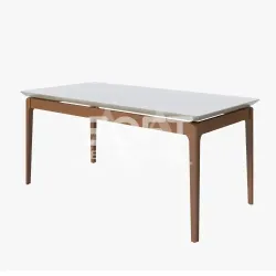 MESA IMCAL WIND 1.8 C/ VIDRO RETANGULAR OFF WHITE / NATURE