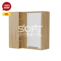 ARMARIO RONIPA CANTO 1P ABRIR SYRAH 80CM AMENDOA/BRANCO