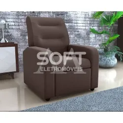 POLTRONA RECLINAVEL MATRIX CLASSIC SUED LIGHT MARROM ESCURO B256