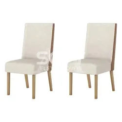 CJ 02 CADEIRAS HENN ANNE TEC/ LINHO NATURE/COURANO