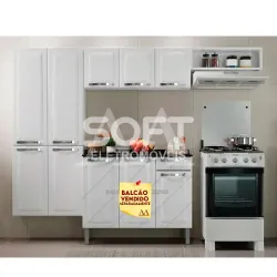 COZINHA ITATIAIA COMPACTA 7P C/NICHO ROSE BRANCO 0595