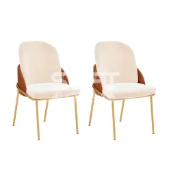 CJ 6 CADEIRAS DJ VITTA TEC/ BOUCLE PEROLA/TERRACOTA