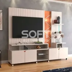 HOME LUKALIAM CROSS FRISADO OFF WHITE PEROLIZADO/JEQUITIBA