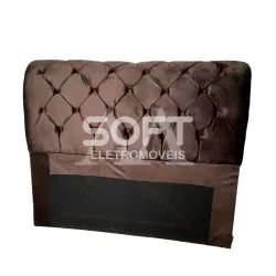CABECEIRA DE CASAL MALU ADAGIO MARROM VELUDO