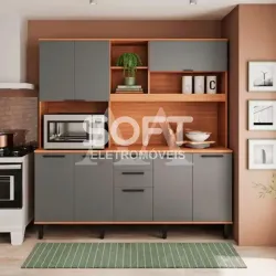 KIT TELASUL 8P C/ NICHO CASTANHA FREIJO / CINZA