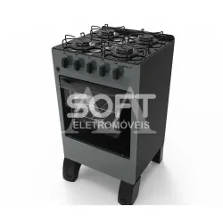 FOGAO 4B BRASLAR CARINA GLASS MESA VIDRO TITANIUM