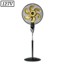 VENTILADOR MALLORY CHRONOS COLUNA 40CM 6 PAS 3 VEL 127V PRETO/DOURADO