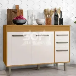 BALCAO POLIMAN 3P 2G MALTA 120CM FREIJO/OFF ACETINADO