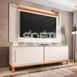 COMBO BANCADA PAINEL CAEMMUN MONDRIAN 1.8 OFF WHITE MR/FREIJO