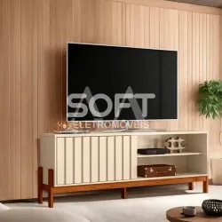 RACK BANCADA MOBLER NEW AURORA PEROLA METALIZADO/CINAMOMO MEL