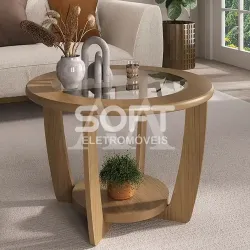 MESA CENTRO ARTELY CURVE CARVALHO