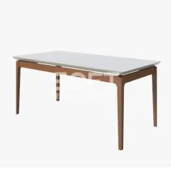 MESA IMCAL WIND 1.6 C/ VIDRO RETANGULAR OFF WHITE / NATURE