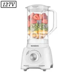 LIQUIDIFICADOR MONDIAL PRATIC POWER L-97-W 2 VEL 127V BRANCO