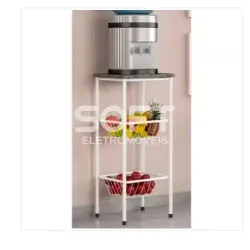 FRUTEIRA SERRA TUBOS 90CM C/GRANITO 2 CESTAS BRANCO