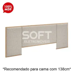 CABECEIRA DE CASAL ROBEL CONCEPT 1.38 C/2 PAINEIS LATERAIS ESTOFADA HA