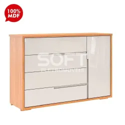 COMODA SAPATEIRA 4G 1P. ROBEL CONCEPT PUX CAVA FREIJO/OFF WHITE LISO