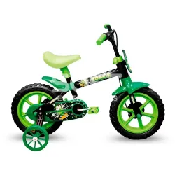 BICICLETA TK3 TRACK ARCO IRIS ARO 12 INFANTIL S/MARCHA PRETO/VERDE