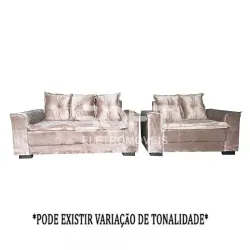 CJ ESTOFADO BOMFLEX 2/3 LUGARES HAITI BEGE VELUDO ASTECA 04