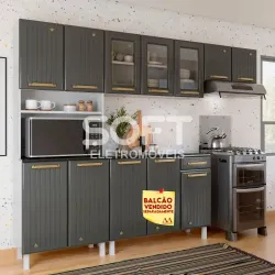COZINHA TELASUL COMPACTA 44 9P 3 C/VD DIAMANTE NEW CINZA TOTAL 818444-