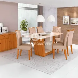 CJ MESA 6C LOPAS APOGEU CANT.COPO CAD APOGEU 160X80 NATURALE CREME AME