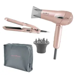 SECADOR E PRANCHA BRITANIA KIT TRAVEL ROSE GOLD BIVOLT