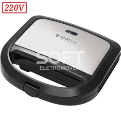 SANDUICHEIRA TOAST GRILL CADENCE SAN615 750W 220V INOX/PRETA