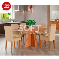 CJ MESA 6C CIMOL MAITE S/VIDRO RETANGULAR 160X80 CINAMOMO/GENGIBRE