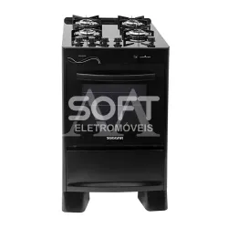 FOGAO 4B SUGGAR PISO NEO GLASS MESA VIDRO PRETO