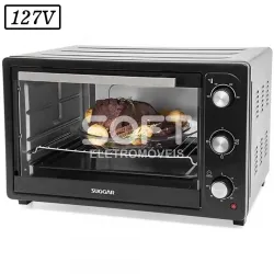 FORNO ELETRICO SUGGAR 50L 127V PRETO