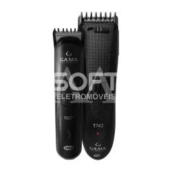 KIT MAQUINA CORTAR CABELO GAMA T747 BLACK TITANIUM USB