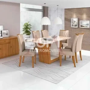 CJ MESA 6C LOPAS APOGEU CANT.COPO CAD APOGEU 170X90 NATURALE CREME AME