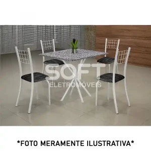 CJ MESA SOMA 4C DANY 70X70 QUADRADA RISCAS BRANCO