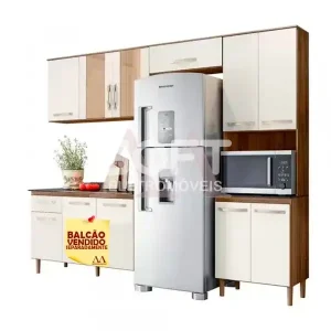 COZINHA NICIOLI FIT CARVALHO RUSTICO / OFF WHITE CRISTAL