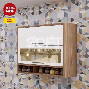 ARMARIO RONIPA 2P. ABRIR BASCULANTE REFLECTA SYRAH 120CM AMENDOA/BRANC