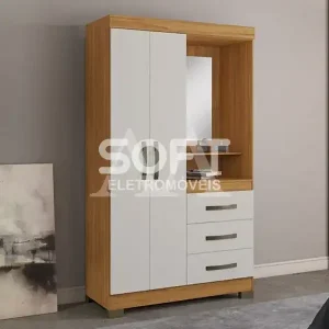 ROUPEIRO 2P. ABRIR 3G C/ ESPELHO NOTAVEL NT 5170 FREIJO TREND/OFF WHIT