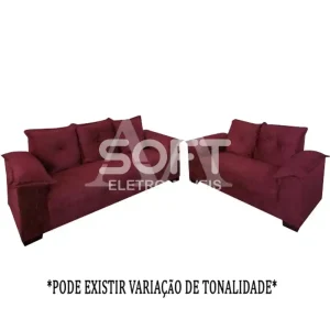 CJ ESTOFADO LIFESPUMA 2/3 LUGARES PAULINHA VINHO