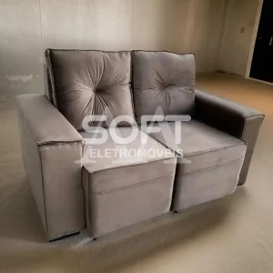 ESTOFADO MALU 2 LUGARES LARA RETRATIL MARROM VELUDO