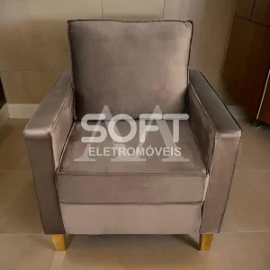 POLTRONA MALU CHANEL MARROM VELUDO