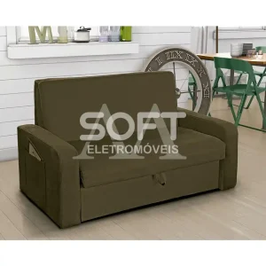 ESTOFADO CAMA MATRIX 2 LUGARES DAIANE SUED LIGHT MARROM B255