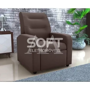 POLTRONA RECLINAVEL MATRIX CLASSIC SUED LIGHT MARROM ESCURO B256