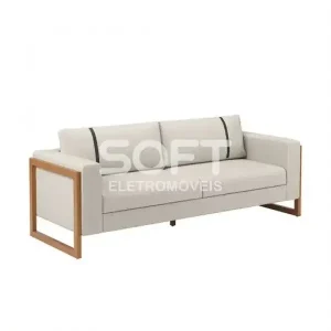 ESTOFADO PEREIRA MOVEIS 3 LUGARES LIN 180 LINHO AREIA