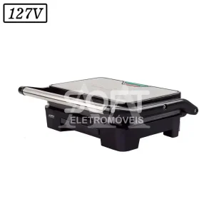 SANDUICHEIRA GRILL MALLORY ASTERIA COMPACT 900W 127V INOX/PRETA