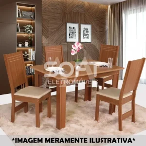 CJ MESA 4C SAO CARLOS MARIAH RETANGULAR 120X80  BEGE / NATURALLE