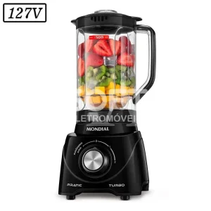LIQUIDIFICADOR MONDIAL L-98-B 2 VEL 220V PRETO