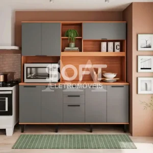 KIT TELASUL 8P C/ NICHO CASTANHA FREIJO / CINZA