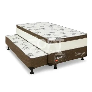CAMA BOX 88X188X47 DREAM FLEX CHICAGO C/ AUXILIAR