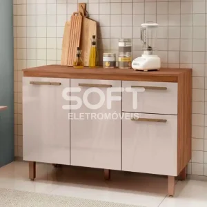 BALCAO DACHERI 3P 1G COPA 1.19 C/TAMPO FREIJO/BAUNILHA